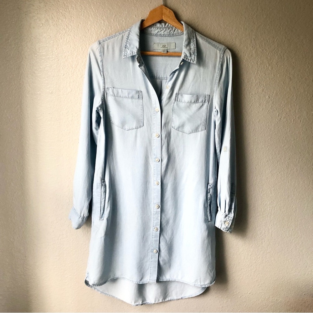 Thread & Supply Light Blue Shirt Dress